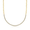 Ross-simons Diamond Tennis Paper Clip Link Necklace In 18kt Gold Over Sterling In Multi