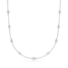 Ross-simons 0.50- Bezel-set Diamond Station Necklace In Sterling Silver In White