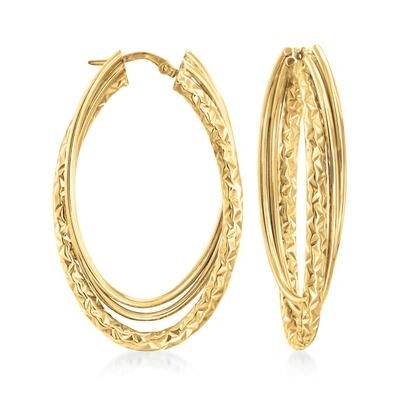 Ross-simons Italian 14kt Yellow Gold Triple Hoop Earrings