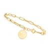 CANARIA FINE JEWELRY CANARIA 10KT YELLOW GOLD SMILEY FACE CHARM PAPER CLIP LINK BRACELET