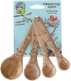 Talisman Designs Laser Etched Honey Bee Beechwood Measuring Spoons, Succulent Collection, Set Of 4 In Brown