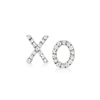 Rs Pure Ross-simons Diamond Xo Mismatched Earrings In Sterling Silver In Silver