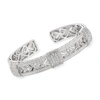 Ross-simons Diamond Vintage-style Cuff Bracelet In Sterling Silver In Silver