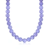 Ross-simons 10mm Lavender Jade Bead Necklace With 14kt Yellow Gold In Multi