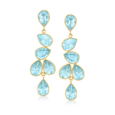 Ross-simons Sky Blue Topaz In 18kt Gold Over Sterling