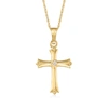 Ross-simons Child's 14kt Yellow Gold Cross Pendant Necklace With Diamond Accent In White