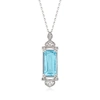 ROSS-SIMONS SKY BLUE TOPAZ PENDANT NECKLACE WITH DIAMOND ACCENTS IN STERLING SILVER