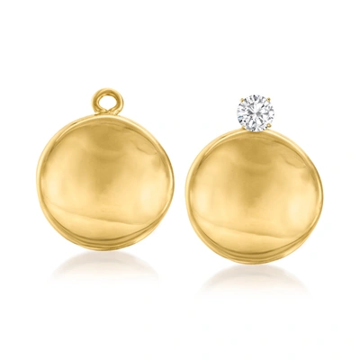 Ross-simons 14kt Yellow Gold Concave Petite Disc Drop Earring Jackets