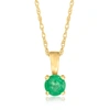 Rs Pure Ross-simons Emerald Pendant Necklace In 14kt Yellow Gold. 16 Inches In Green