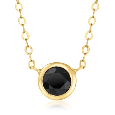 Canaria Fine Jewelry Canaria Bezel-set Black Onyx Necklace In 10kt Yellow Gold