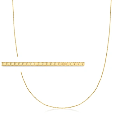 Rs Pure By Ross-simons 0.6mm 14kt Yellow Gold Box Chain Necklace