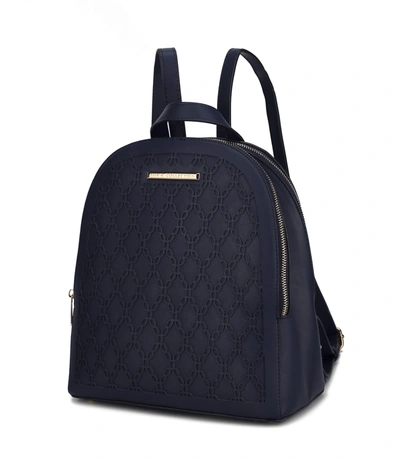 Mkf Collection By Mia K Sloane Vegan Leather Multi Compartment Backpack In Blue