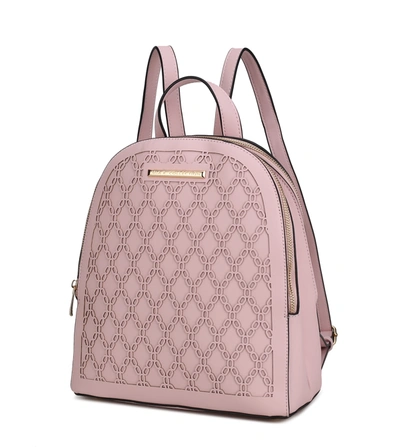 Mkf Collection By Mia K Sloane Vegan Leather Multi Compartment Backpack In Pink