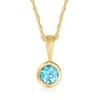 RS PURE ROSS-SIMONS SWISS BLUE TOPAZ PENDANT NECKLACE IN 14KT YELLOW GOLD. 16 INCHES