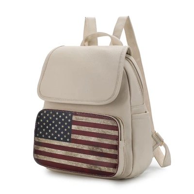 Mkf Collection By Mia K Regina Printed Flag Vegan Leather Women's Backpack In Multi