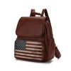 MKF COLLECTION BY MIA K REGINA PRINTED FLAG VEGAN LEATHER WOMEN'S BACKPACK