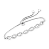Ross-simons Diamond Twist Bolo Bracelet In Sterling Silver In Silver