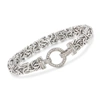 Ross-simons Diamond And Sterling Silver Byzantine Bracelet In Silver