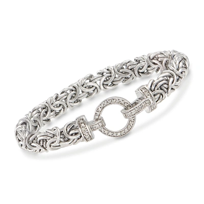 Ross-simons Diamond And Sterling Silver Byzantine Bracelet