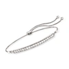 Ross-simons Diamond Curved Bar Bolo Bracelet In Sterling Silver In Silver