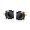 Ross-simons Black Diamond Stud Earrings In 14kt Yellow Gold In Black