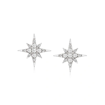 Rs Pure By Ross-simons Diamond Star Earrings In Sterling Silver In Metallic
