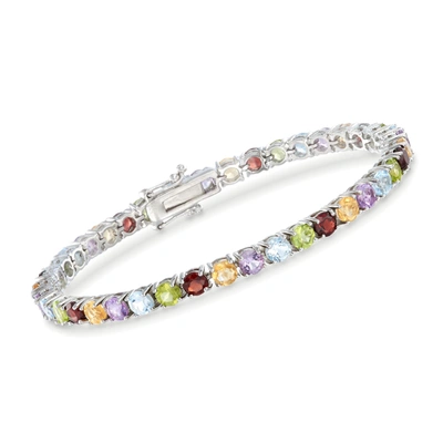 Ross-simons Multi-gem Tennis Bracelet In Sterling Silver