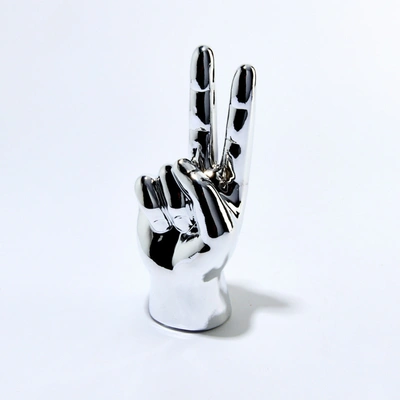 Interior Illusion Plus Interior Illusions Plus Silver Peace Sign Table Top - 8" Tall