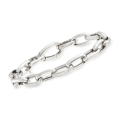 Ross-simons Italian Sterling Silver Paper Clip Link Bracelet In Multi