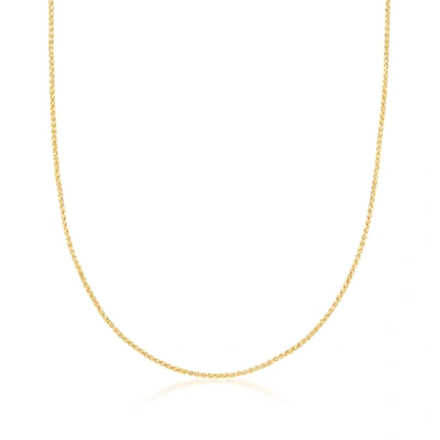 Ross-simons 1mm 14kt Yellow Gold Wheat Chain Necklace In White