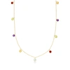 Rs Pure Ross-simons Multi-stone Station Necklace In 14kt Yellow Gold In White
