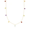 Rs Pure Ross-simons Multi-stone Station Necklace In 14kt Yellow Gold In Gold