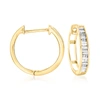Ross-simons Diamond Huggie Hoop Earrings In 14kt Yellow Gold In Gold