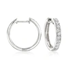 Ross-simons Diamond Huggie Hoop Earrings In 14kt White Gold In Silver
