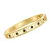 Ross-simons Sapphire Roman Numeral Bangle Bracelet In 18kt Gold Over Sterling In Gold