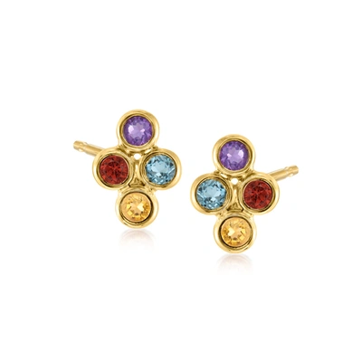 Rs Pure Ross-simons Multi-gemstone Earrings In 14kt Yellow Gold