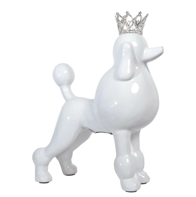 Interior Illusion Plus Interior Illusions Plus White Poodle With Tiara Bank - 10.5" Tall