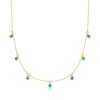 RS PURE ROSS-SIMONS EMERALD STATION NECKLACE IN 14KT YELLOW GOLD