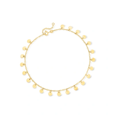 Ross-simons Italian 14kt Yellow Gold Circle-station Anklet