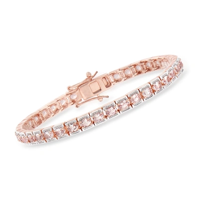 Ross-simons 5.25- Morganite Tennis Bracelet In 18kt Rose Gold Over Sterling In Pink