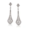 Ross-simons Diamond Openwork Drop Earrings In Sterling Silver In Silver