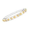 Ross-simons Two-tone Sterling Silver Seashell Bangle Bracelet In Gold