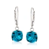 Ross-simons London Blue Topaz Drop Earrings In Sterling Silver In Blue