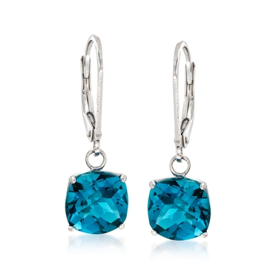 Ross-simons London Blue Topaz Drop Earrings In Sterling Silver