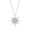 Ross-simons Diamond Starburst Necklace In Sterling Silver In Silver