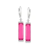 Ross-simons Pink And White Topaz Drop Earrings In Sterling Silver In White