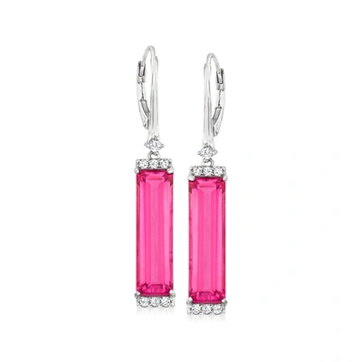 Ross-simons Pink And White Topaz Drop Earrings In Sterling Silver