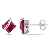 MIMI & MAX CREATED RUBY STUD EARRINGS IN STERLING SILVER