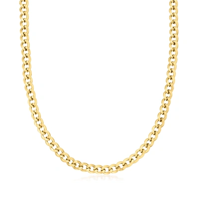 Ross-simons Italian 6mm 18kt Yellow Gold Curb-link Chain Necklace In Multi