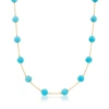 ROSS-SIMONS 8MM TURQUOISE BEAD STATION NECKLACE IN 14KT YELLOW GOLD